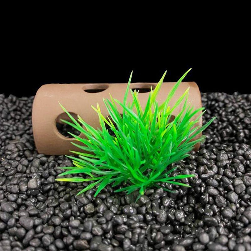 Smoothedo-Pets Aquarium Plant Fish Tank Decoration 20 Pieces Small/1" Tall Plastic Artificial Plant Goldfish Hidden Mini Grass Set (Green-C) - Image 3